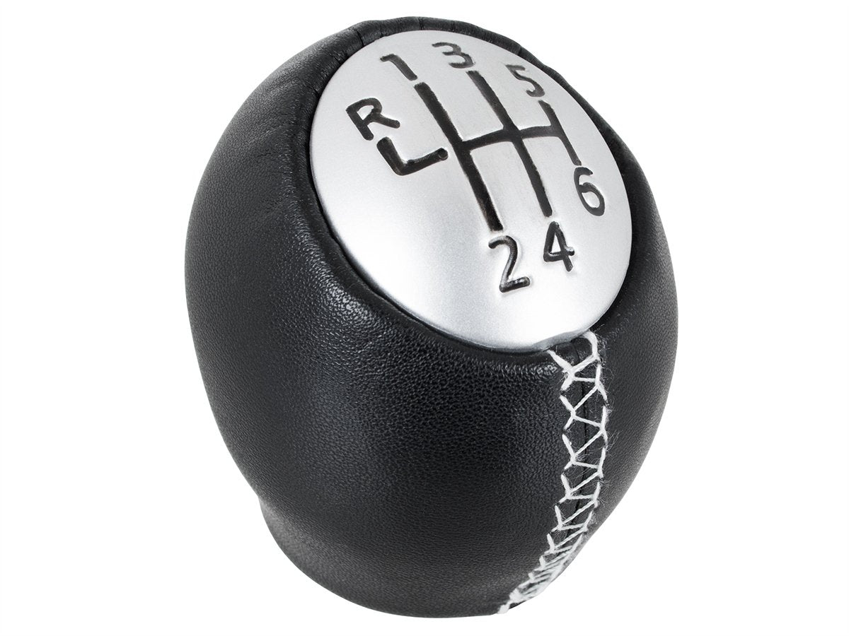 Renault Espace IV Gear knob 6 SPEED BLACK LEATHER + SILVER