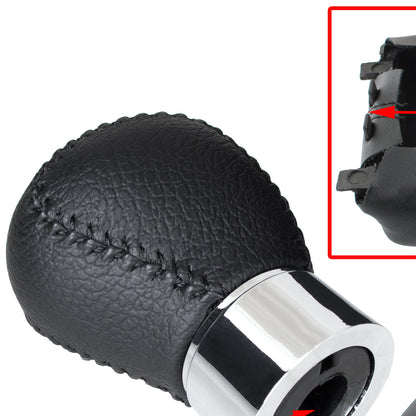 Mazda 6 GG/GY 02-08 gear knob BLACK LEATHER 5 GEARS 10 MM + gear stick gaiter + frame 2 pcs. SET