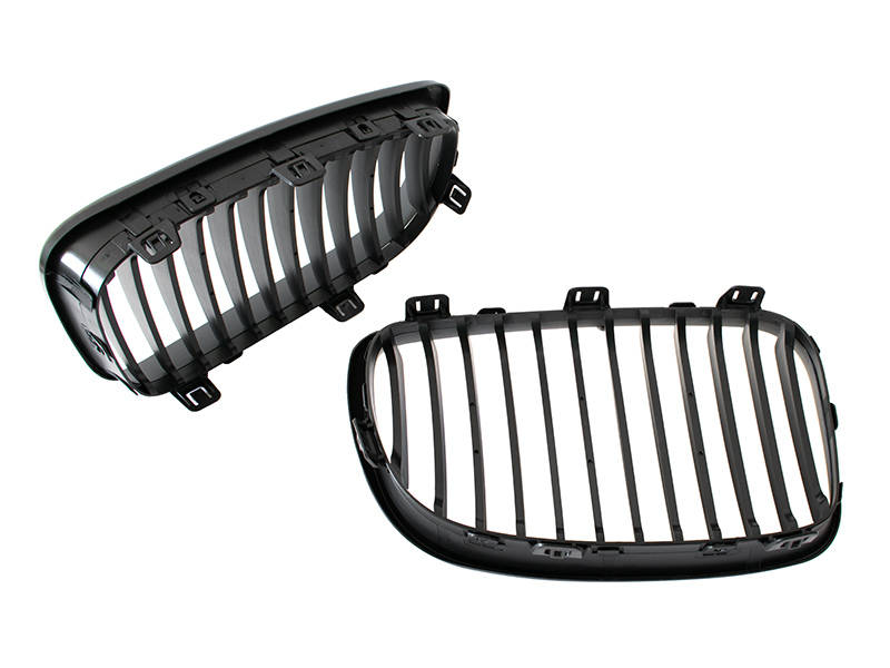 BMW 1 E81 E82 E87 E88 07-11 grilles (kidneys) left + right set BLACK MATTE