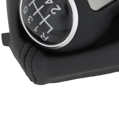 Seat Altea XL 2006- BLACK LEATHERETTE gear knob + gaiter with frame 6 SPEEDS