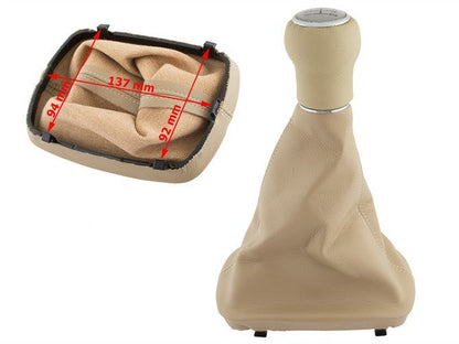 Audi A6 C5 97-04 gear knob BEIGE + GAITER 5 SPEED