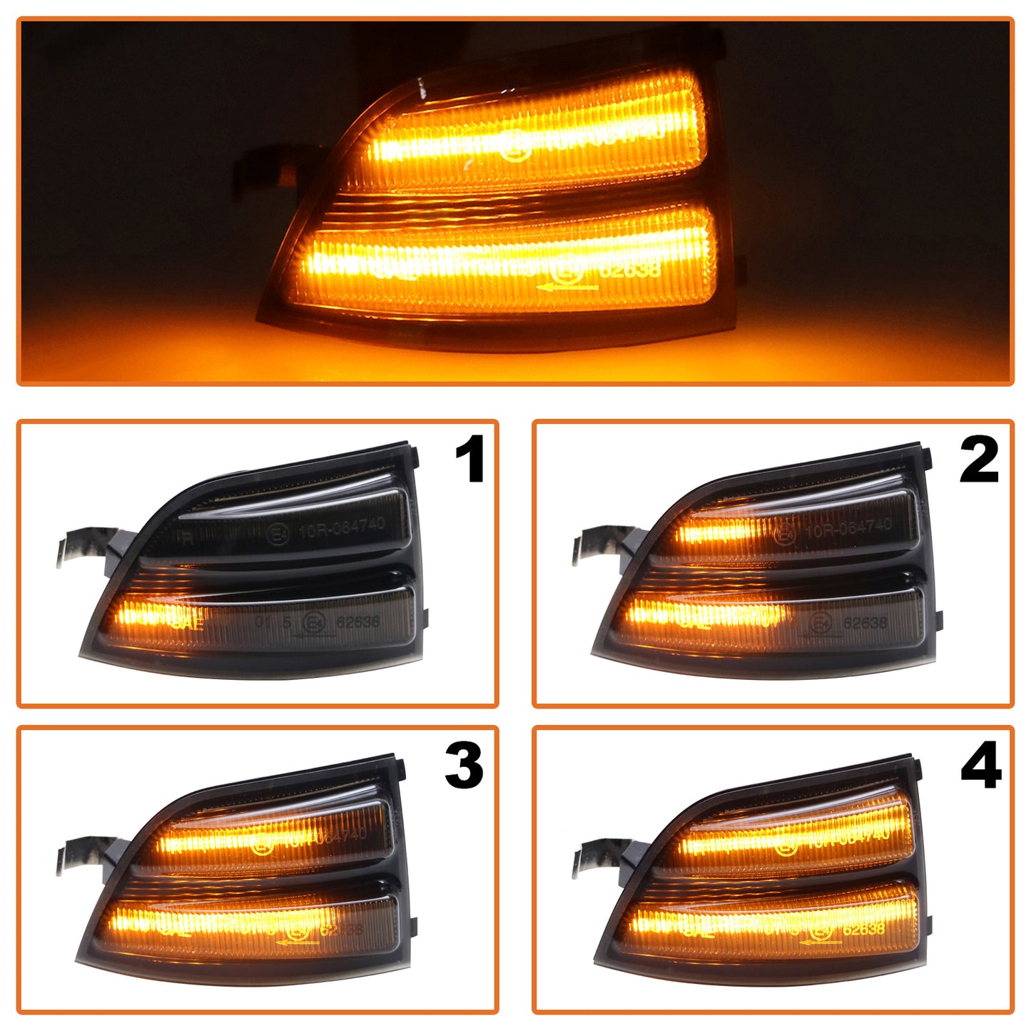 Ford Focus II 04-08 Mirror Indicator Left + Right SMOKED DYNAMIC LED 2 pcs. SET