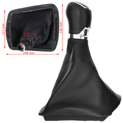 Skoda Octavia II 07-14 gear knob + gaiter with frame ECO-LEATHER 6 SPEED