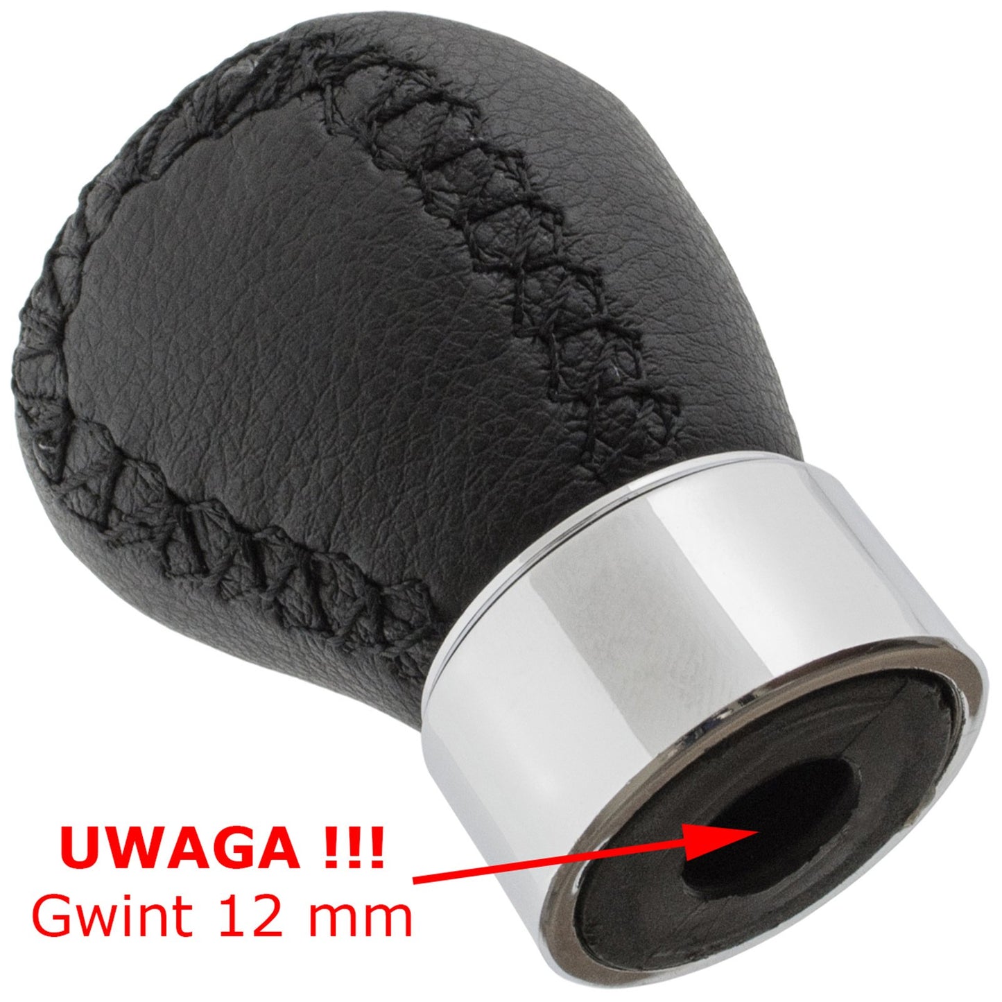 Mazda 323/323F BJ 98-04 gear knob BLACK LEATHER 5 SPEED 12 MM
