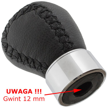 Mazda 323/323F BJ 98-04 gear knob BLACK LEATHER 5 SPEED 12 MM