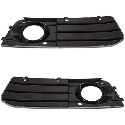Audi A4 07-11 WITH FOG LIGHTS grille bumper 3 BARS BLACK FRAME left + right 2 pcs. SET