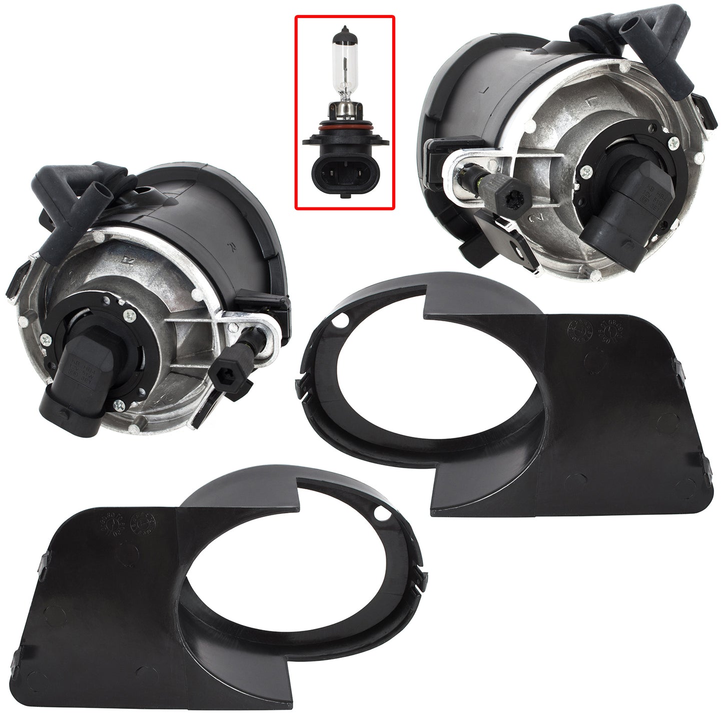 BMW 5 E39 M-Package M5 96-03 SMOKED fog lights with bezels left + right 4 pcs. SET