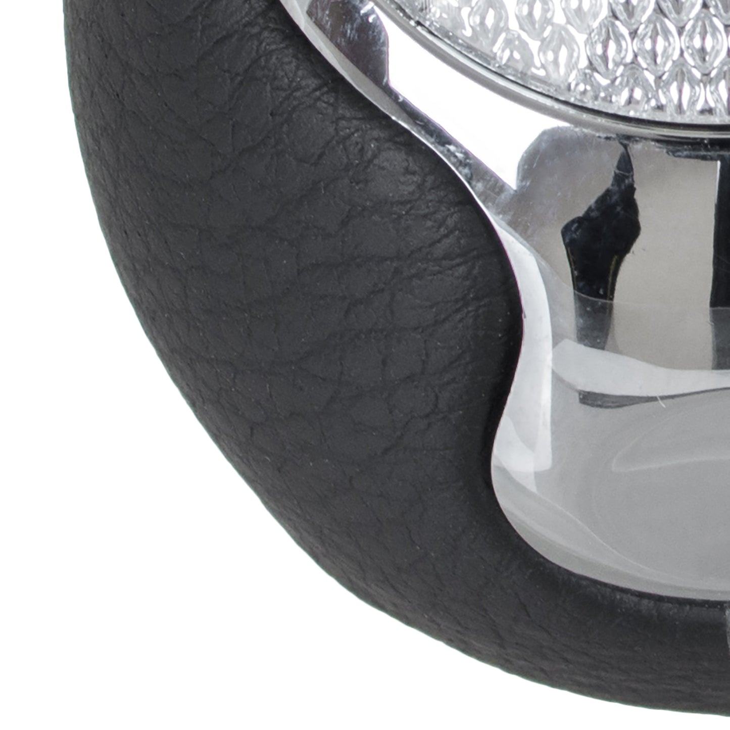 Alfa Romeo Mito 2008 - Gear knob BLACK ECO-LEATHER + CHROME 6 SPEEDS