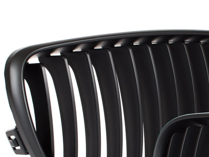 BMW 1 E81 E82 E87 E88 07-11 grilles (kidneys) left + right set BLACK MATTE