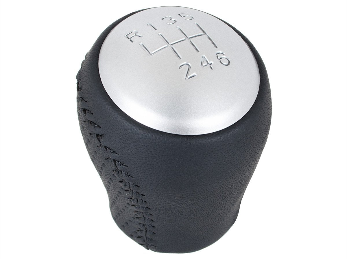 Nissan Juke 2010 - gear knob 6-SPEED BLACK LEATHER + SILVER