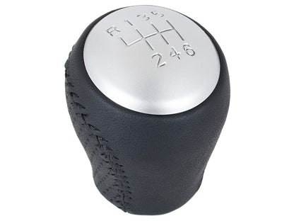 Nissan Juke 2010 - gear knob 6-SPEED BLACK LEATHER + SILVER
