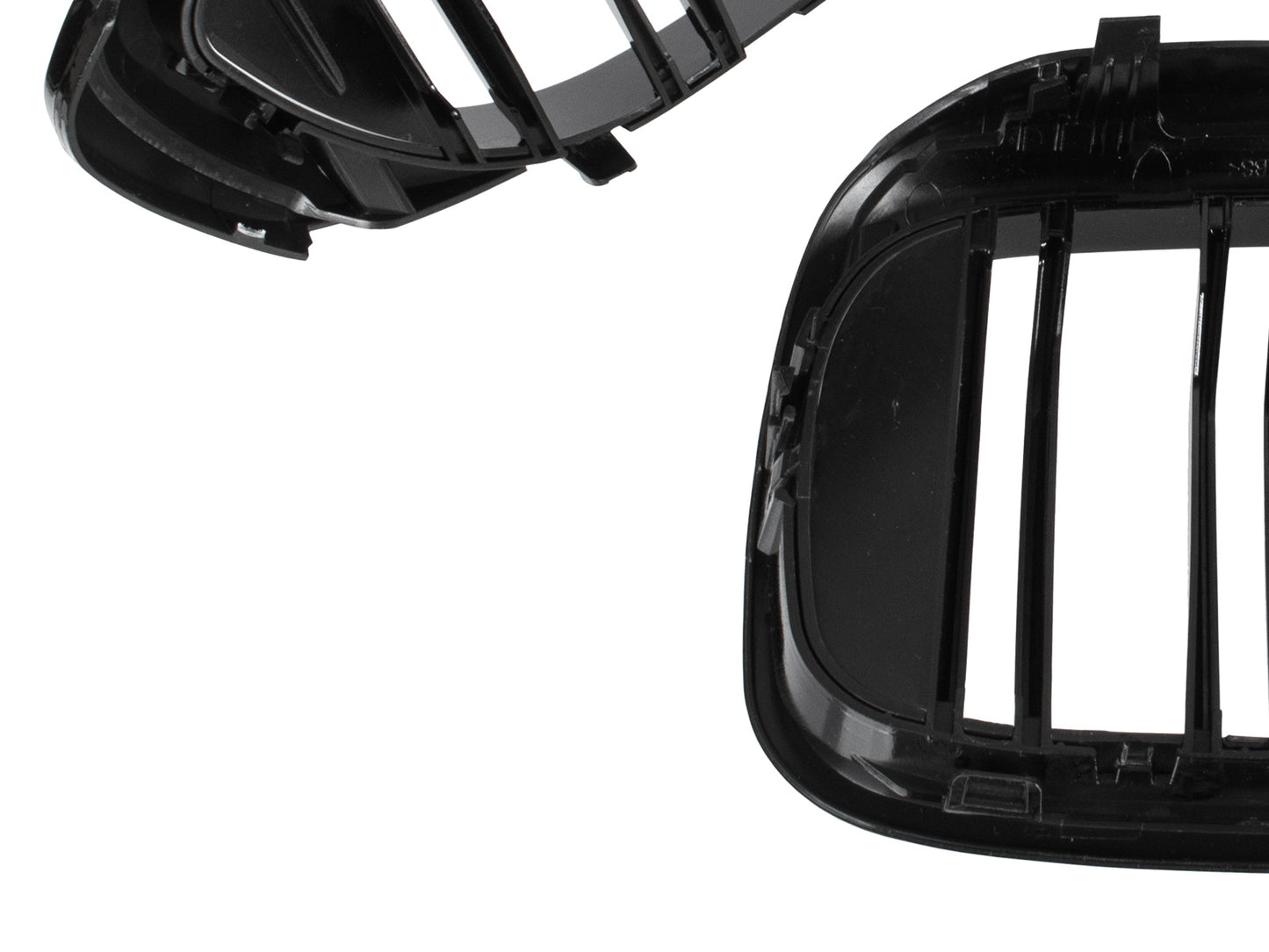 BMW 5 G30 / G31 2017- dummy grilles (kidneys) left + right set BLACK GLOSSY DOUBLE BAR