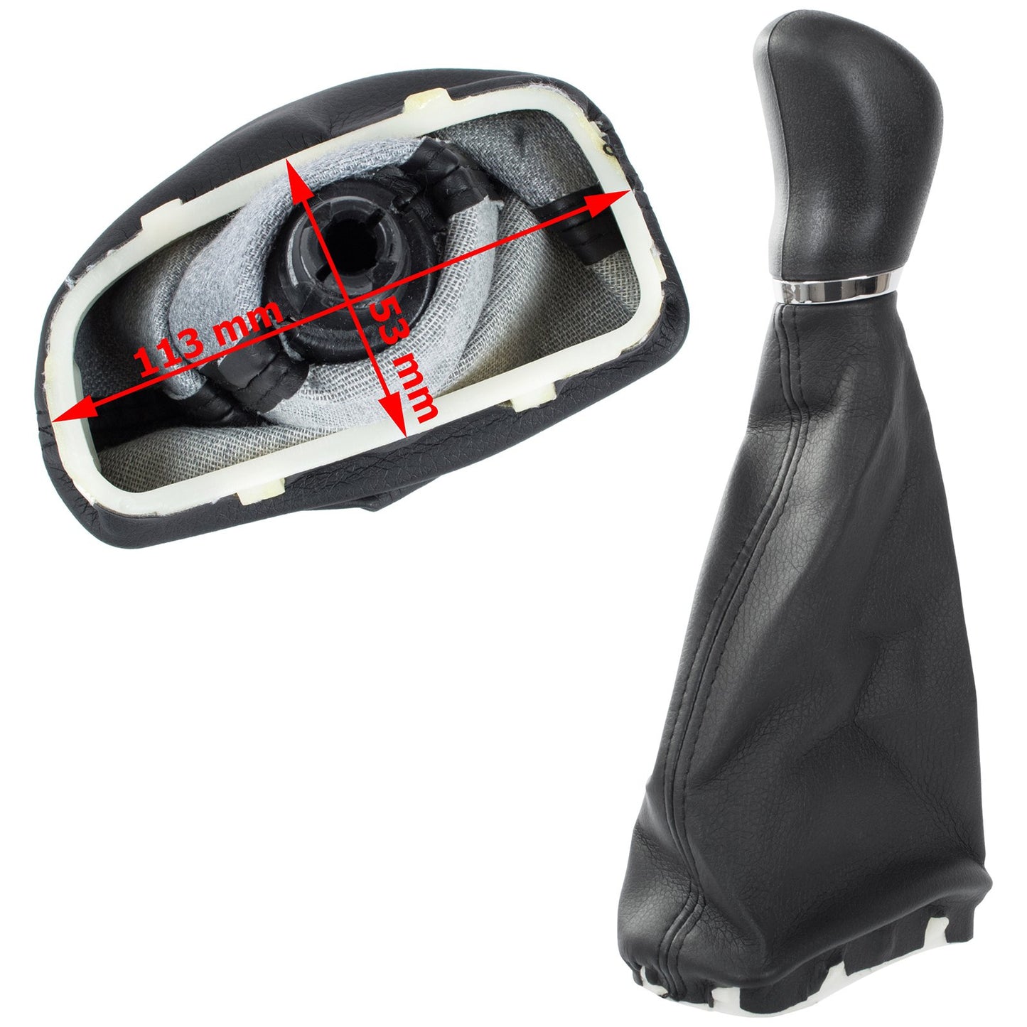Mercedes W203 C-Class 00-07 gear knob BLACK + GAITER 6 SPEED