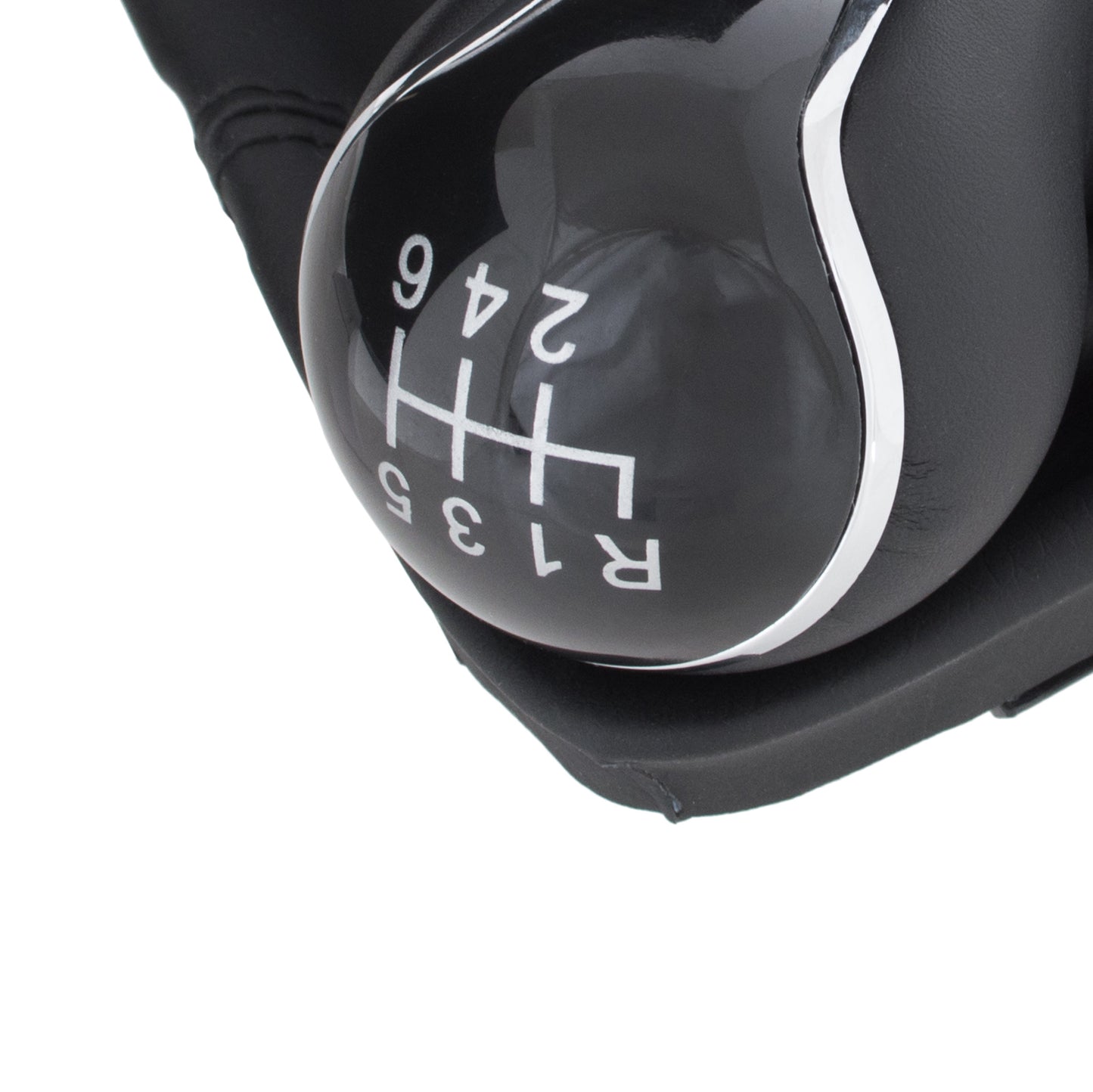 Seat Leon III 12-17 gear knob BLACK ECO-LEATHER + gaiter with frame 6 SPEEDS