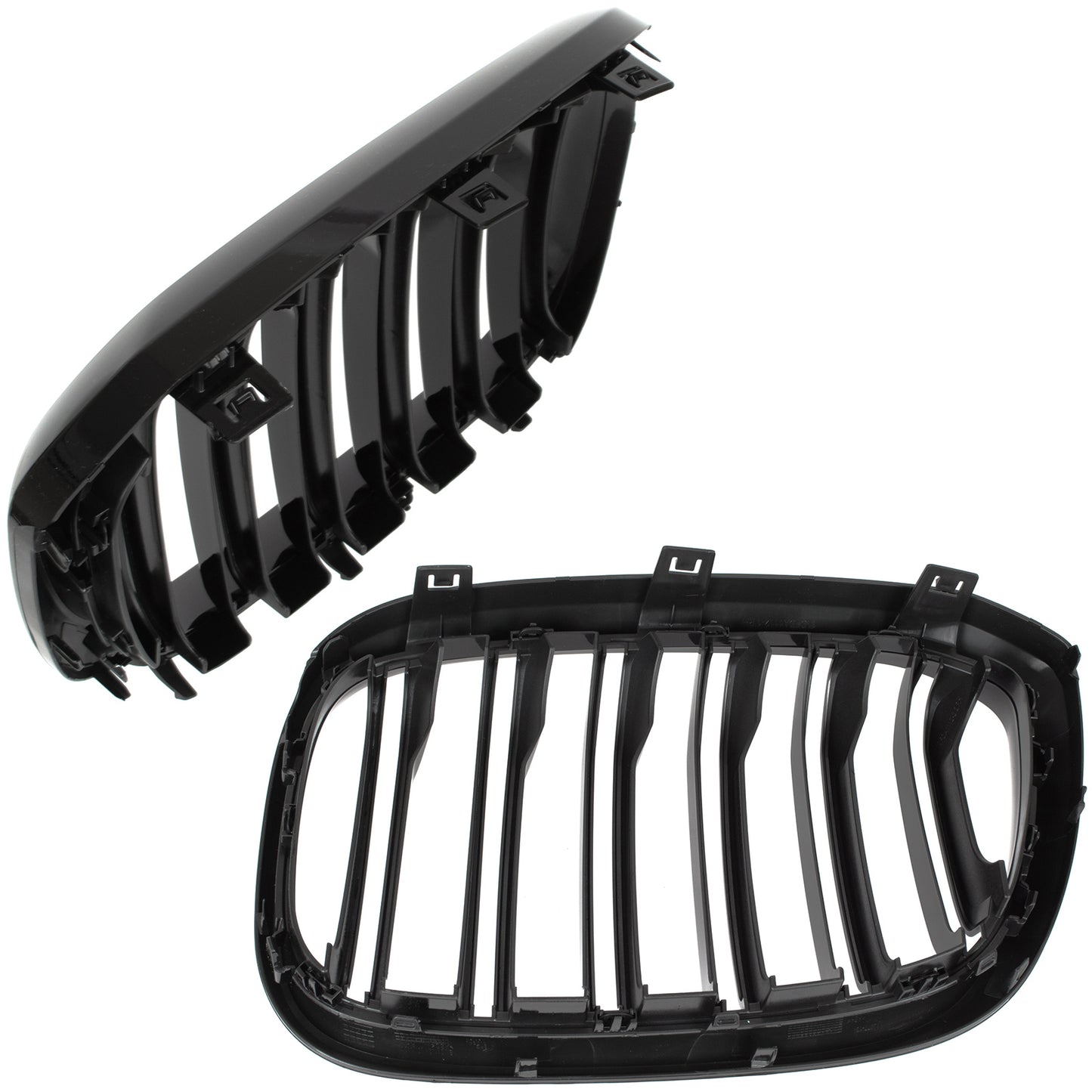 BMW X3 G01 2017 - grilles between headlights (kidneys) left + right set BLACK GLOSSY DOUBLE BAR
