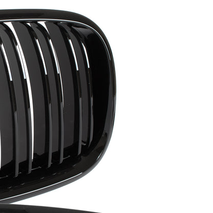 BMW X6 E71 07-14 grilles between headlights (kidneys) left + right set BLACK GLOSSY DOUBLE BAR