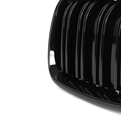 BMW 2 F23 2014- kidney grilles left + right set. BLACK GLOSSY DOUBLE BAR