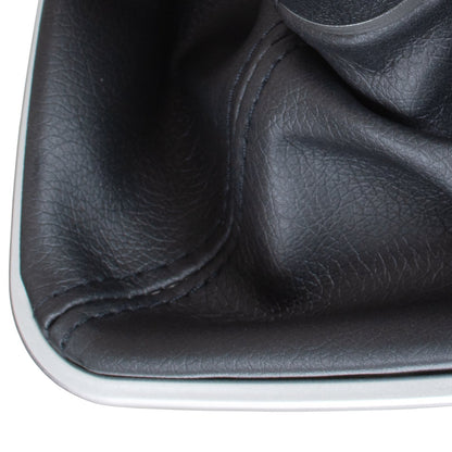 Seat Leon II 2005- BLACK-BEIGE gear knob + gaiter with CHROME frame 6 SPEEDS