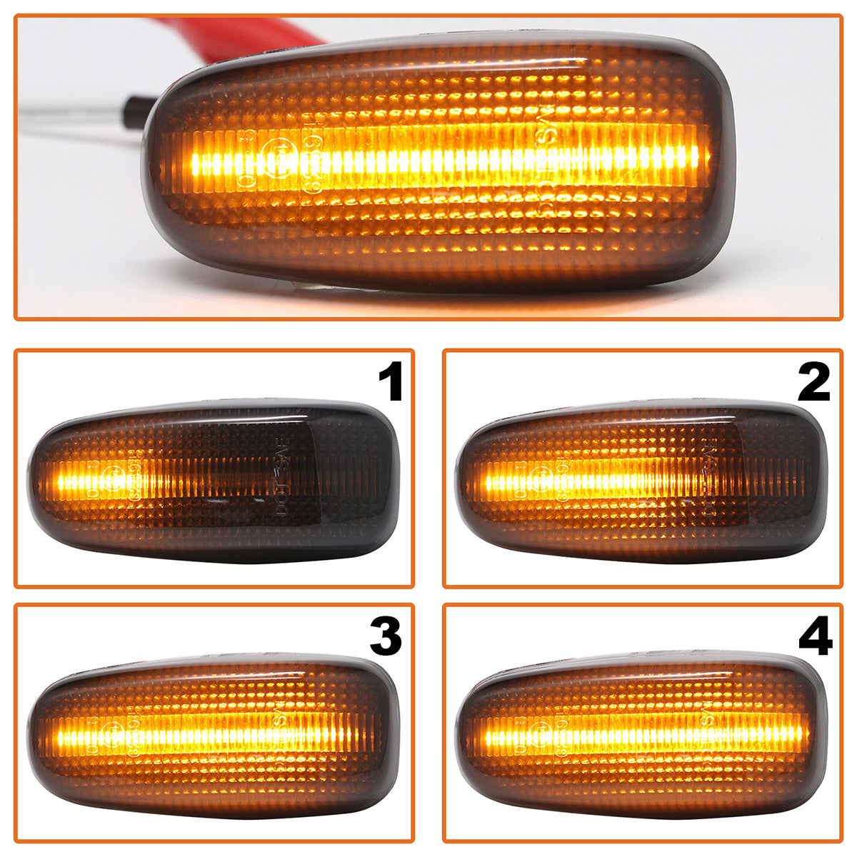 Mercedes C-Class S202 / W202 96-01 LED SMOKED DYNAMIC side indicator 2 pcs. SET