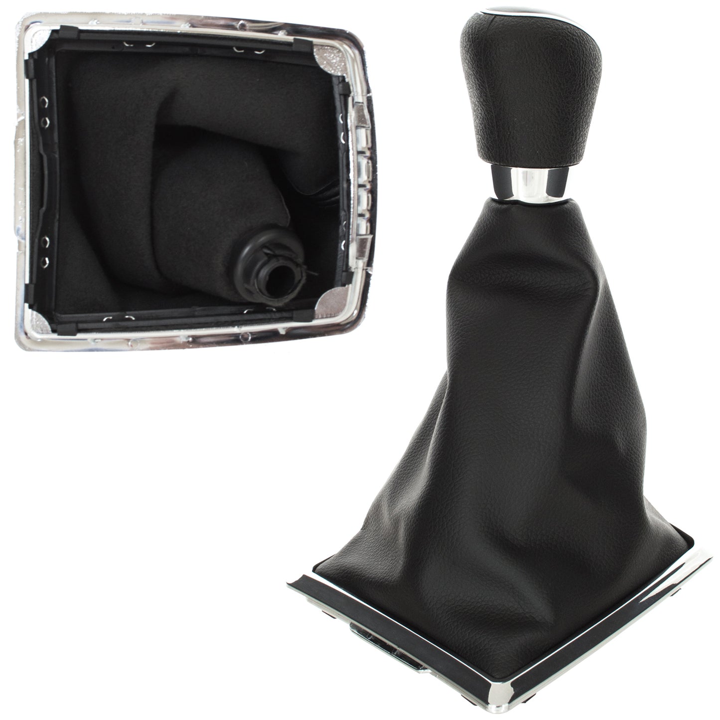 Ford Focus Mk2 04-11 gear knob BLACK + gaiter with chrome frame 5 SPEEDS