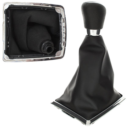 Ford Focus Mk2 04-11 gear knob BLACK + gaiter with chrome frame 5 SPEEDS