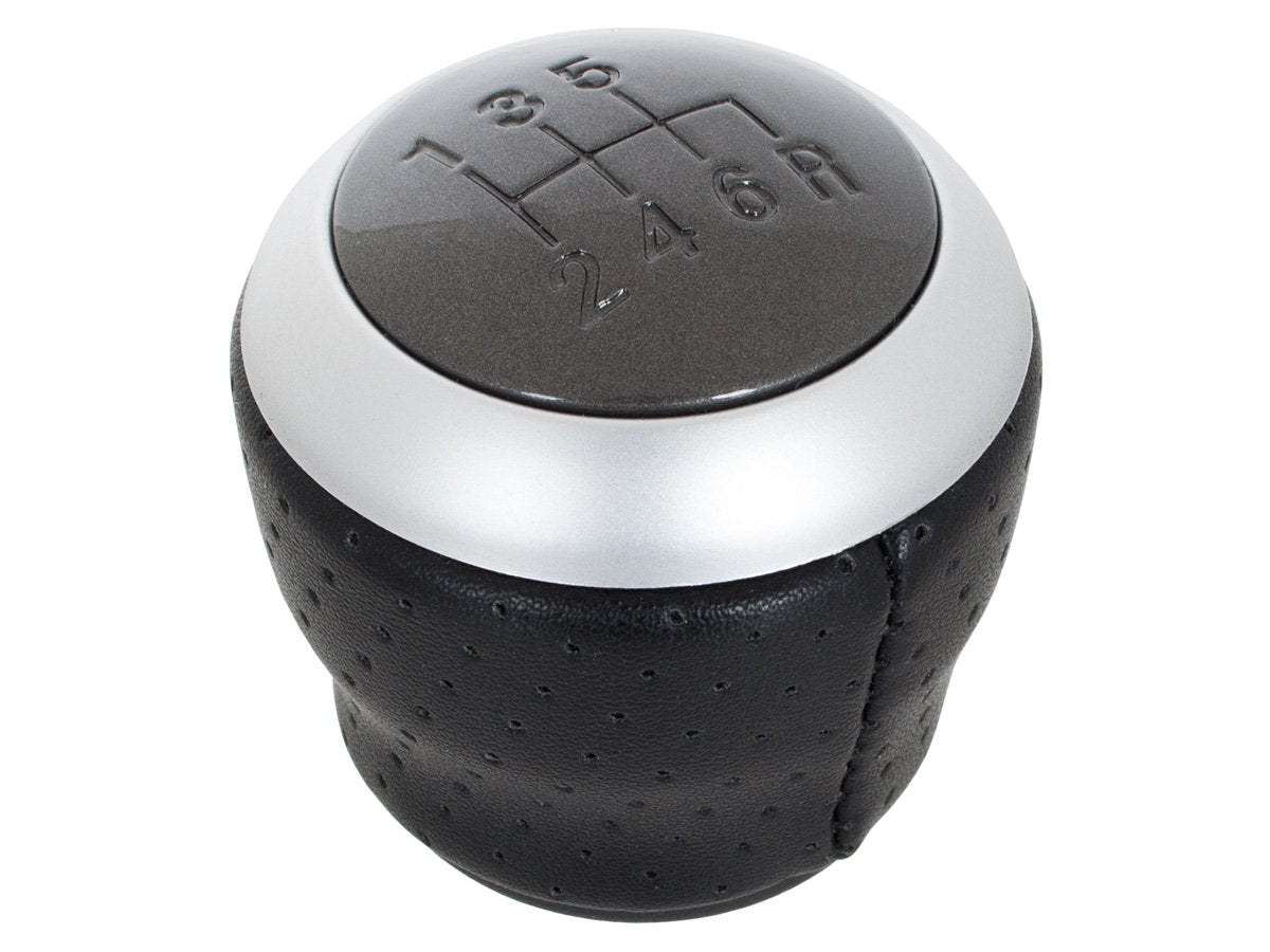 Hyundai Coupe 02-08 gear knob BLACK LEATHER + GREY + SILVER 6 SPEED
