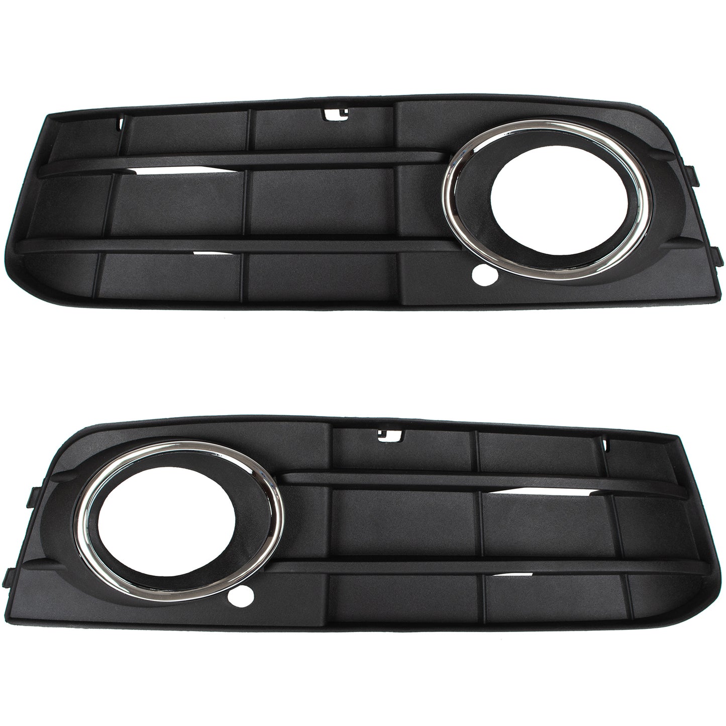 Audi A4 B8 07-11 WITH FOG LIGHTS bumper grille 2 BARS CHROME FRAME left + right 2 pcs. SET