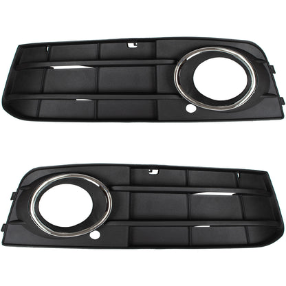Audi A4 B8 07-11 WITH FOG LIGHTS bumper grille 2 BARS CHROME FRAME left + right 2 pcs. SET