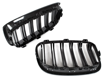 BMW 1 F20 / F21 11-14 3/5D HATCHBACK grilles (kidneys) left + right set BLACK GLOSSY DOUBLE BAR