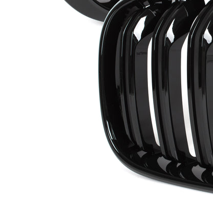 BMW X4 G02 2018- grilles (kidneys) left + right set BLACK GLOSSY DOUBLE BAR