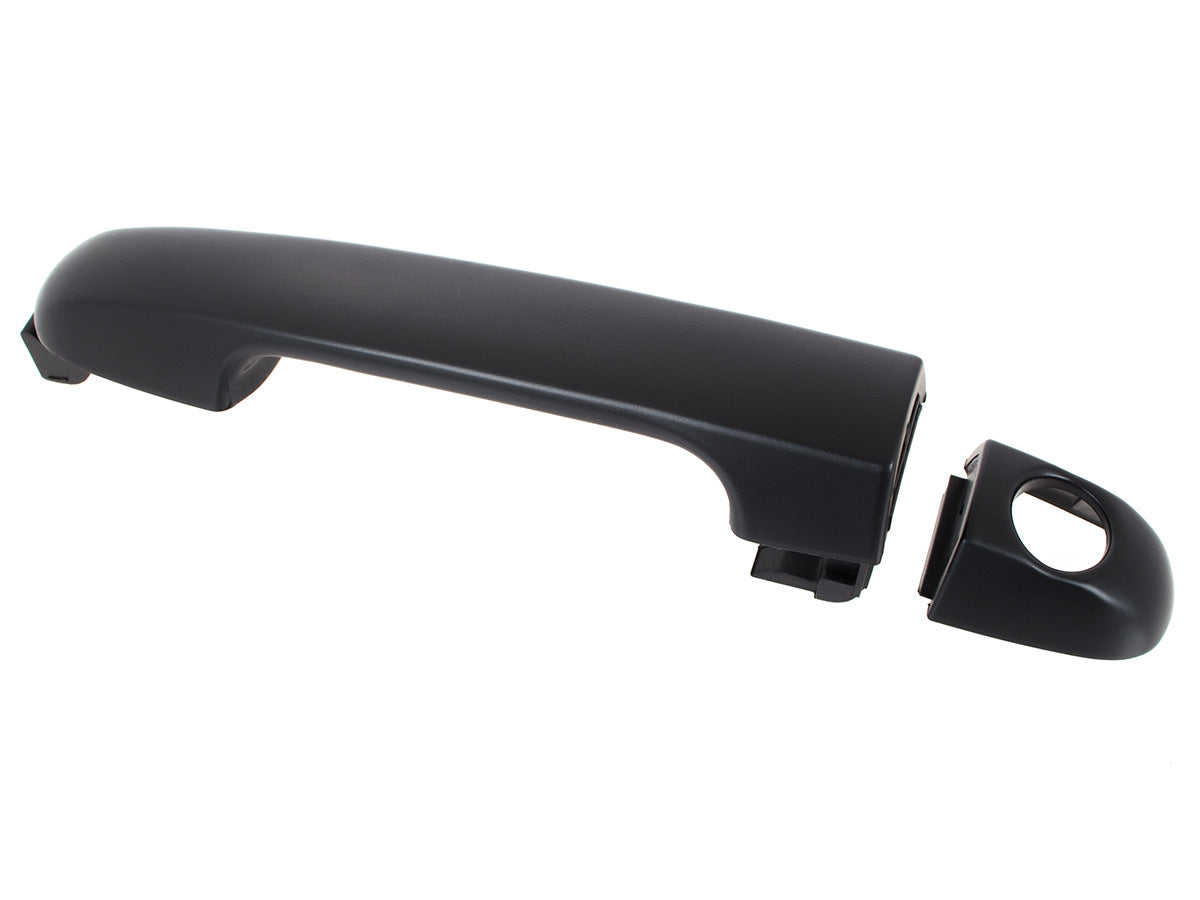 Hyundai i20 08-15 klamka zewnętrzna przednia CZARNA Z OTWOREM lewa