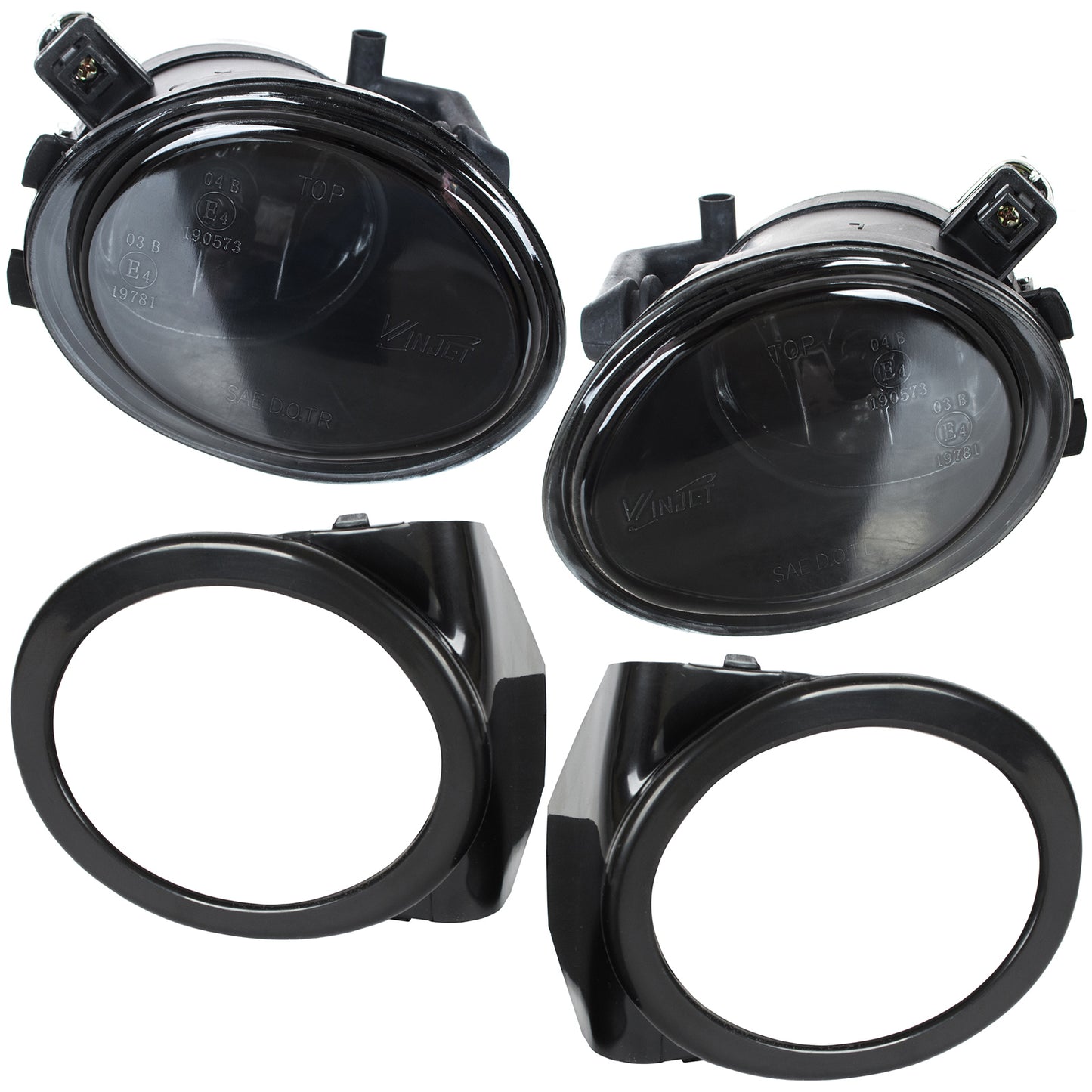 BMW 3 E46 M-Package M3 98-04 SMOKED fog lights with frames left + right 4 pcs. SET
