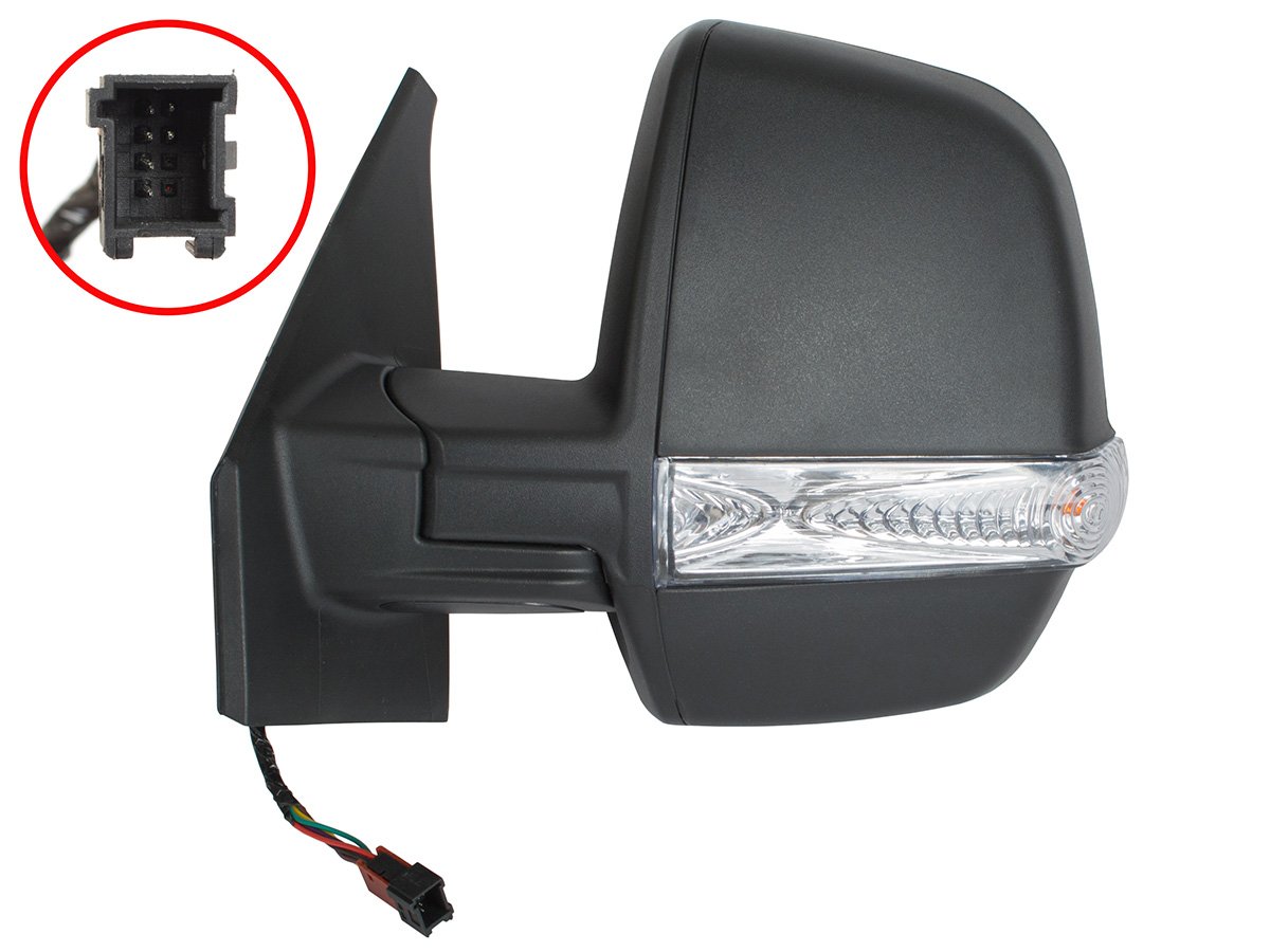 Fiat Doblo 2010 - exterior mirror DOUBLE ELECTRIC HEATED black WITHOUT SENSOR left
