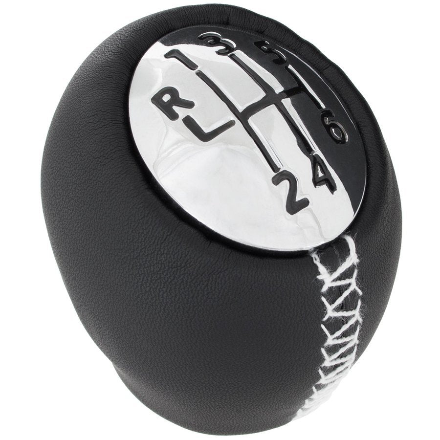 Renault Megane II III Gear knob 6 GEARS BLACK LEATHER + CHROME