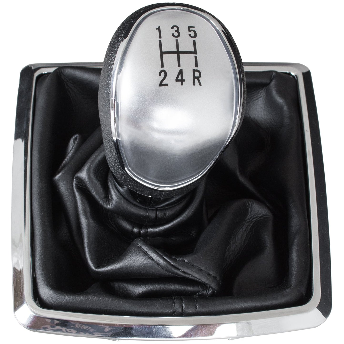Ford Focus Mk2 04-11 gear knob SILVER + gaiter with frame CHROME 5 GEARS
