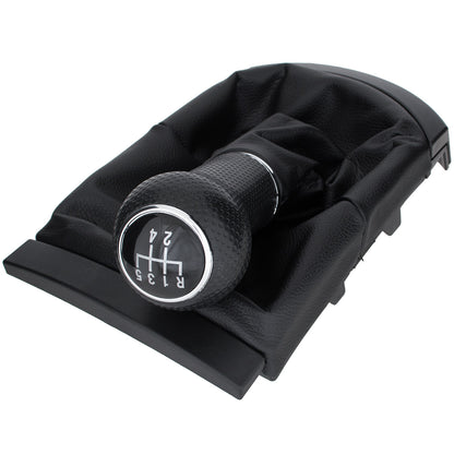 Seat Ibiza III 02-09 gear knob BLACK + gaiter with frame 5 GEARS