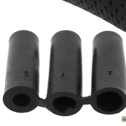 UNIVERSAL gear knob TUNING BLACK LEATHER + SILVER 5 SPEED