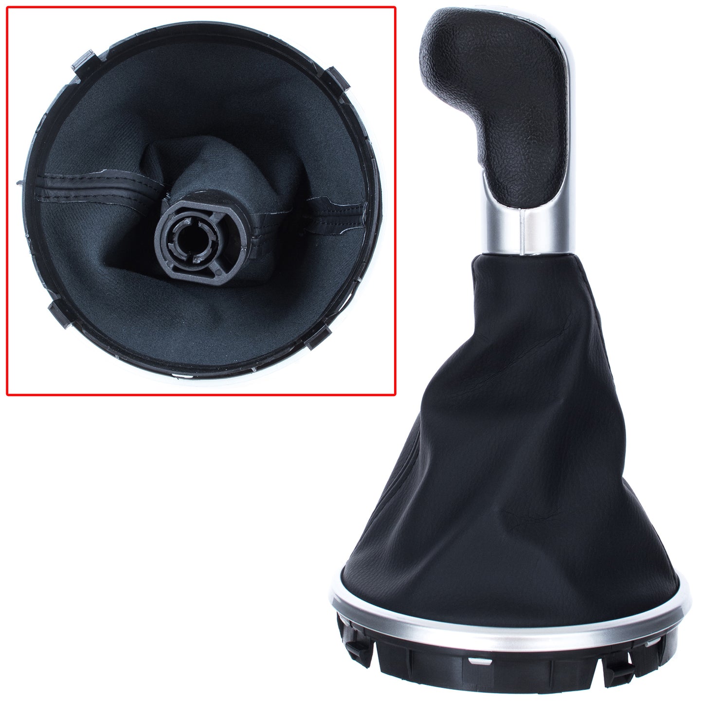 Skoda Fabia II 07-12 gear knob CHROME + GAITER