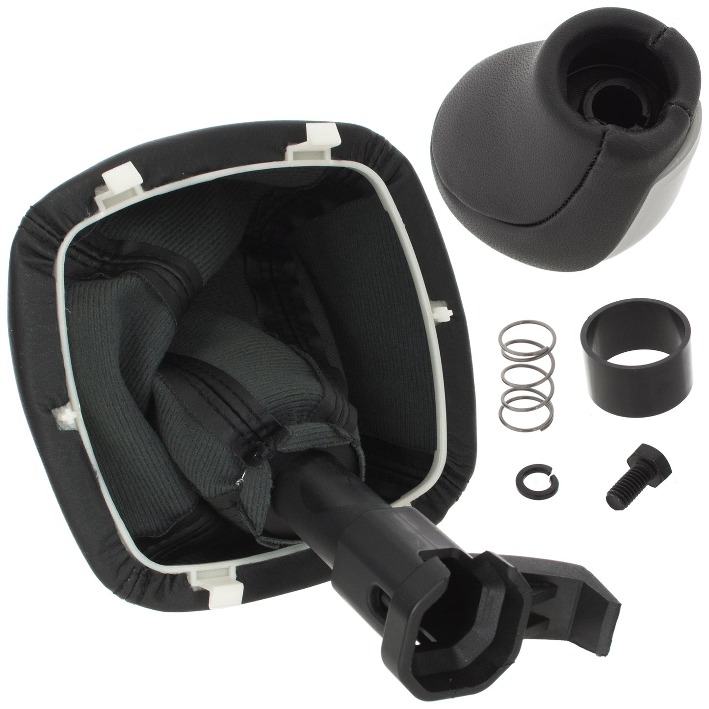 Mercedes Vito / V-Class W447 2014- gear knob BLACK + SILVER + BLACK gaiter with frame WHITE 6-SPEED DIAGRAM