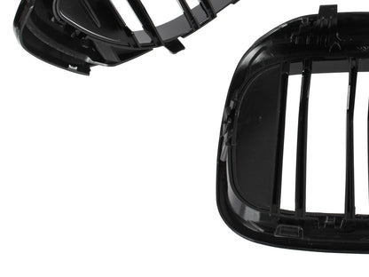 BMW 5 G30 / G31 2017- dummy grilles (kidneys) left + right set BLACK GLOSSY DOUBLE BAR