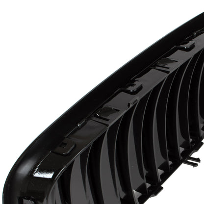 BMW X6 E71 07-14 grilles between headlights (kidneys) left + right set BLACK GLOSSY DOUBLE BAR