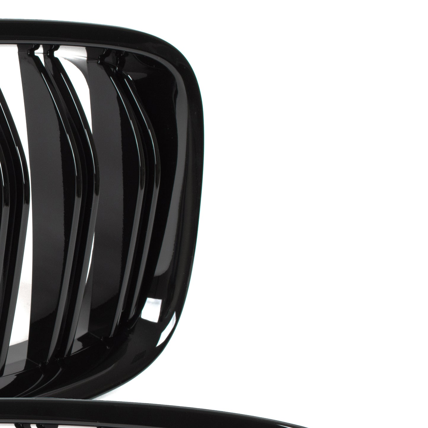 BMW 5 F07 GT 09-17 headlight grilles (kidneys) left + right set BLACK GLOSSY DOUBLE BAR