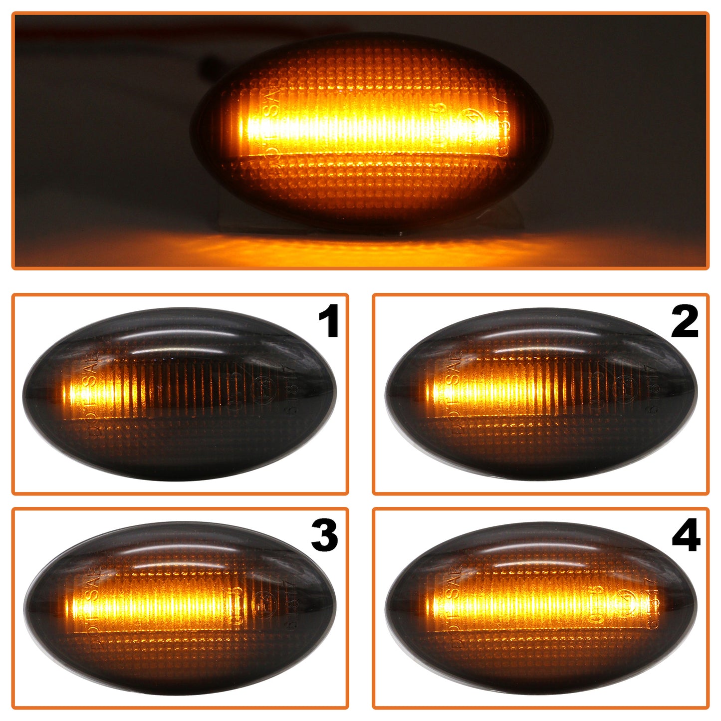 MINI R50 01-07 Side Indicator LED SMOKED DYNAMIC 2 pcs. SET