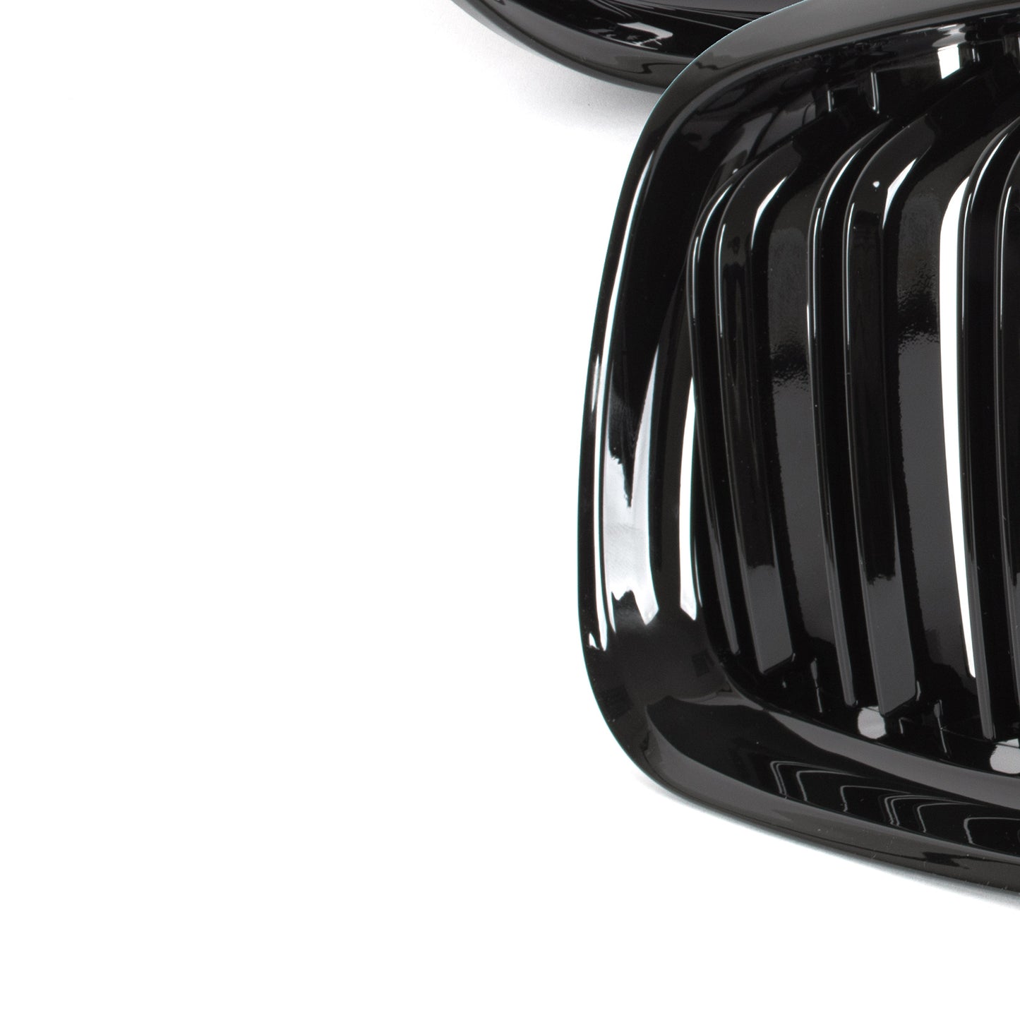 BMW 3 E90 / E91 09-13 SEDAN / ESTATE grilles (kidneys) left + right set BLACK GLOSSY DOUBLE BAR
