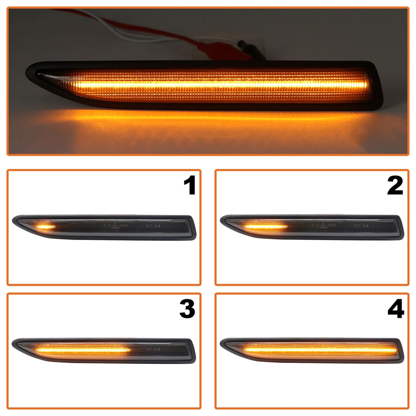 Ford Mondeo IV 07-15 LED Side Indicator SMOKED DYNAMIC 2 pcs. SET