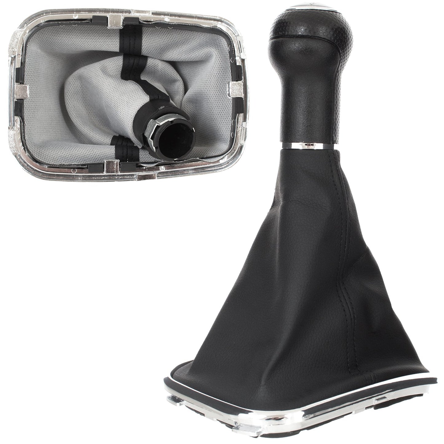 VW Golf IV 98-05 gear knob SILVER + GAITER 22 MM HOLE
