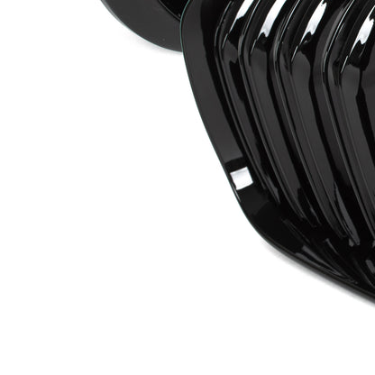 BMW 1 F21 15-18 grilles between headlights (kidneys) left + right set BLACK GLOSSY DOUBLE BAR