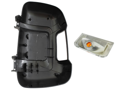 Fiat Ducato 2006 - external mirror housing LONG ARM + ORANGE INDICATOR INSERT right 2 pcs. SET