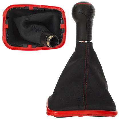 VW Golf IV 97-06 gear knob + GAITER WITH RED FRAME 5 GEARS 23 MM