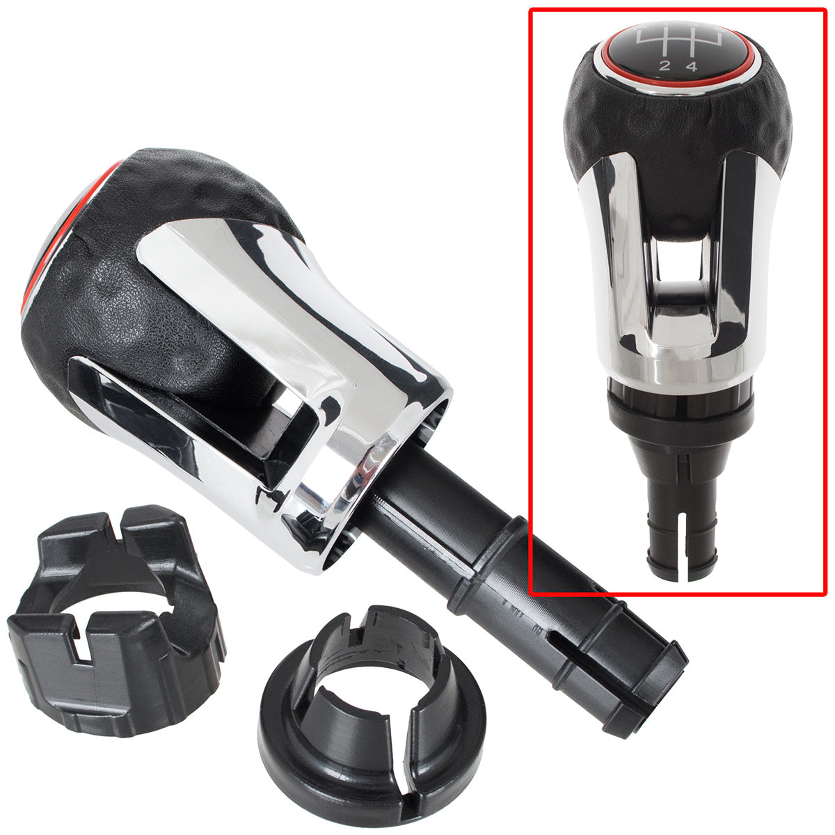 Audi Skoda VW BLACK + CHROME gear knob 5 GEARS GTI DESIGN